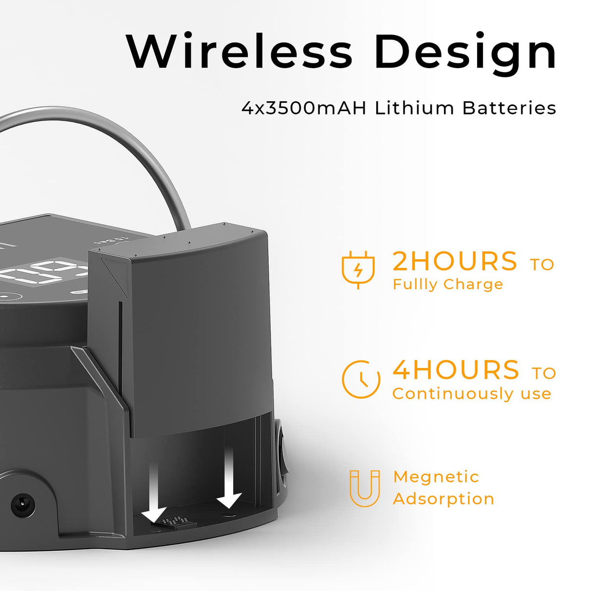 Gelpal 80W Professional Cordless UV LED Nail Lamp, UV Lights for Nails with 45 Beads and Rechargeable Battery, Portable LED Gel Nail Curing Dryer, Nail Polish Machine for Salon or Home, Black