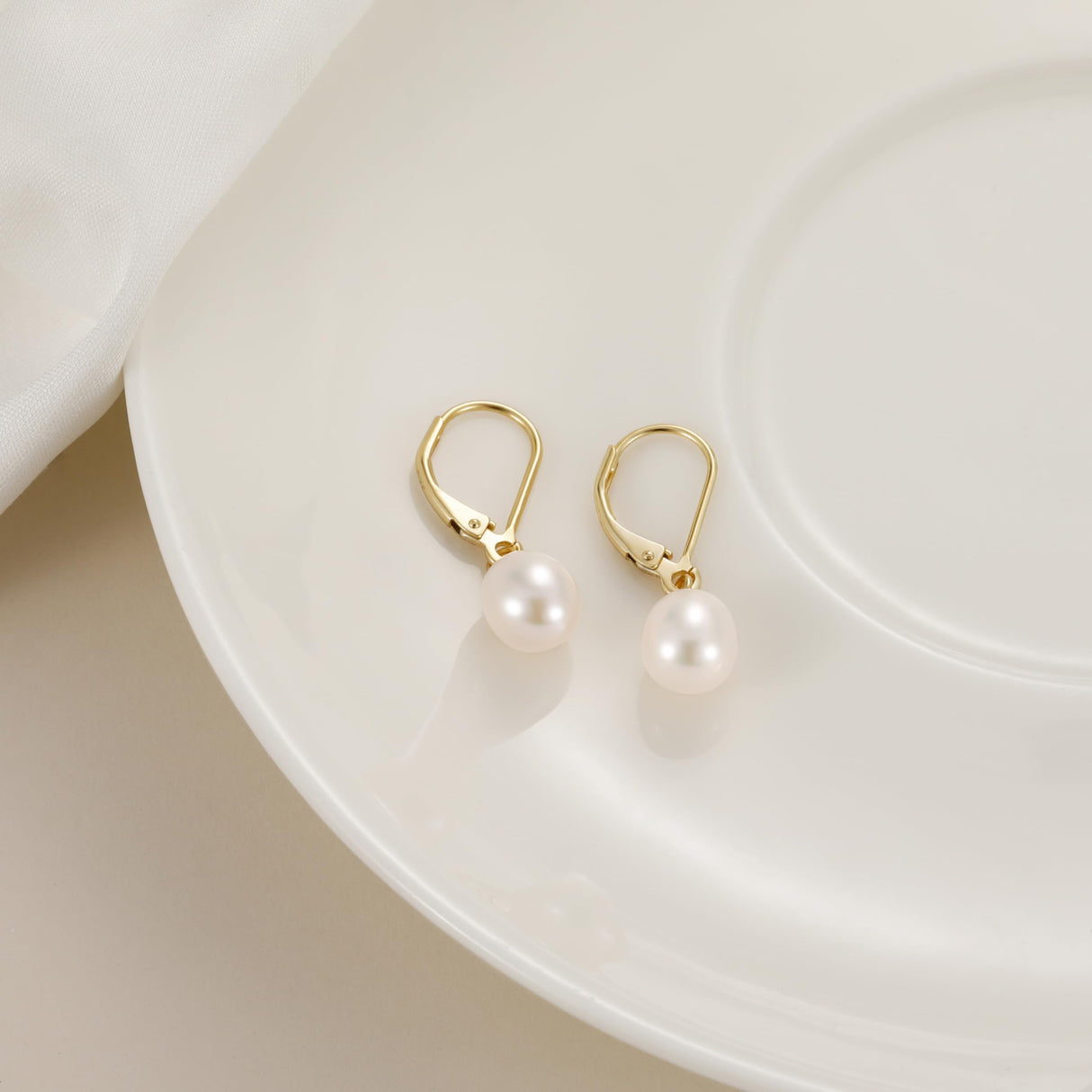 EAMTI Pearl Earrings for Women 925 Sterling Silver Post Drop Earrings
