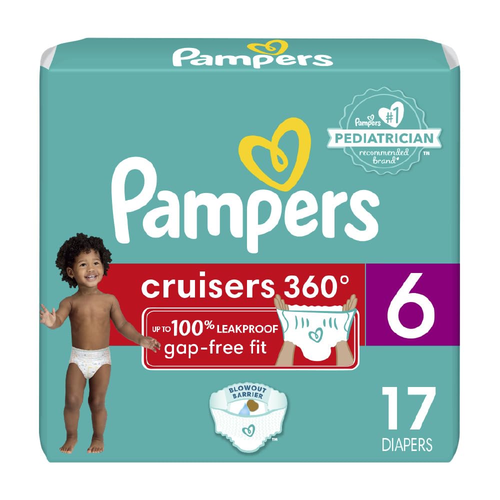 Pampers Diapers - Cruisers 360 - Size 6, 48 Count, Babyproof up to 100% Leakproof Pull-On Diaper