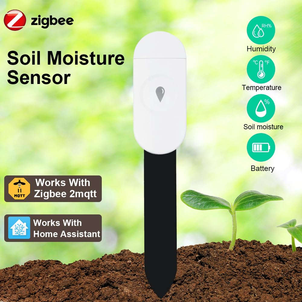 Haozee Intelligent Soil Moisture Sensor, 3 Pack, Zigbee Hub Required