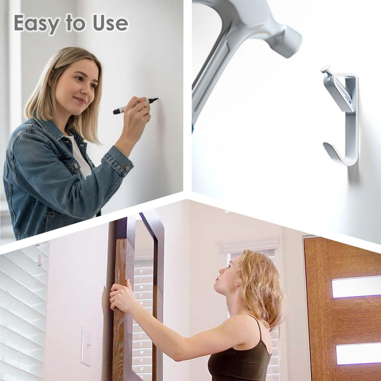Pointool Picture Hanging Kit, Extra Thick, 100lb 50lb 30lb, Heavy Duty Plaster Wall and Drywall Large Hangers and Hooks Hardware for Painting and Frame to Hang on, 160pcs Silver with Nails