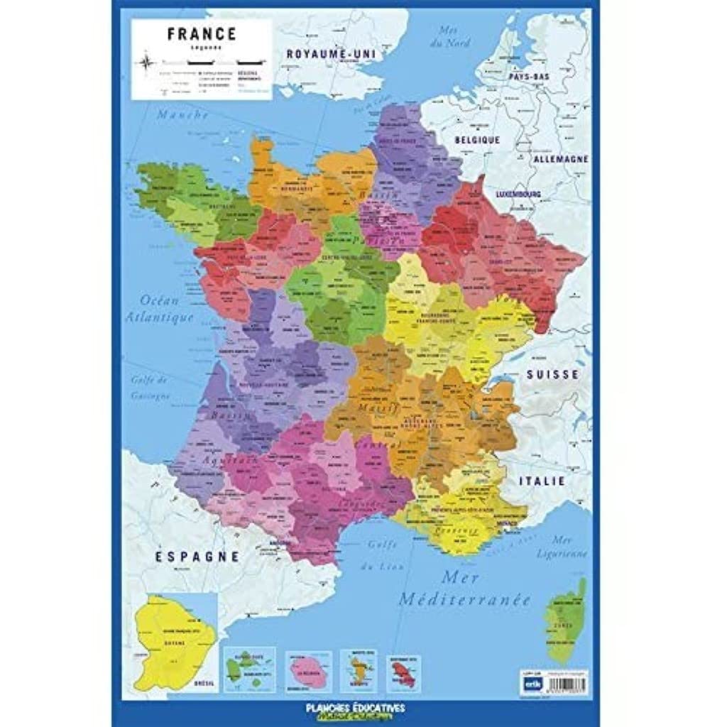 Grupo Erik Editores Educational Lamina in Frances Carte De France 2017