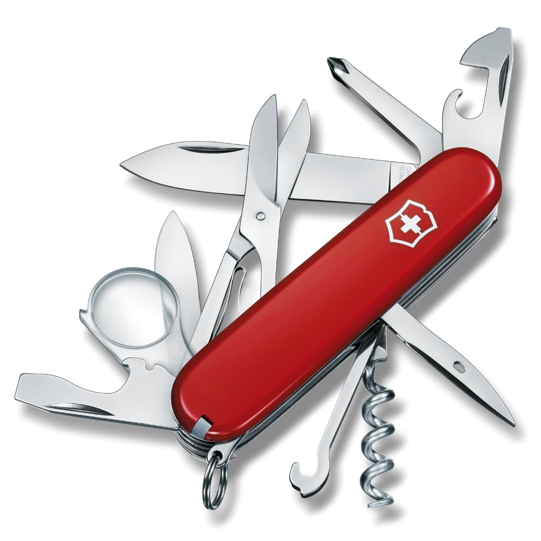 Victorinox Explorer Swiss Army Knife - 16 Function Pocket Tool - Red