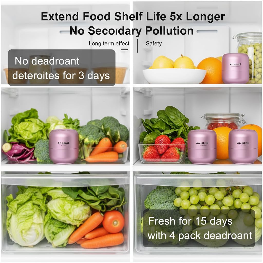 Refridge Deodorizer,4Pack Last for 10 Years Closet Deodorizer, Fridge Smell Eliminator, AOP Baking Soda Odor Eliminator, for Closet, Wardrobe, Car, Pet Smell Order (Pink, 4pcs)