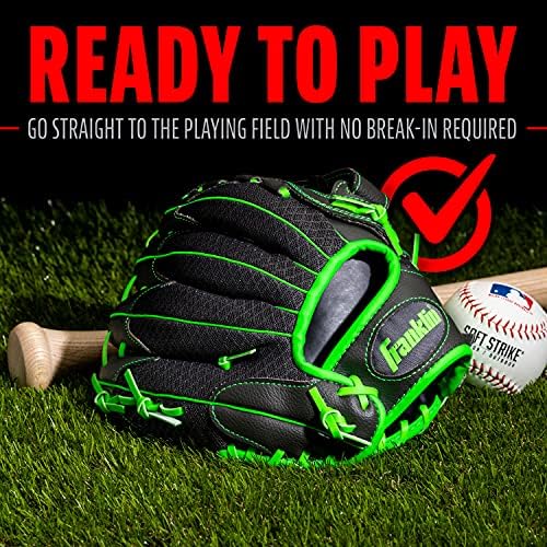 Franklin Sports Youth Teeball Gloves - Shok Sorb Kids Baseball + Teeball Mitt - Boys + Girls Fielders Gloves for Teeball, Baseball + Softball - 10.5" Inch Glove - Multiple Colors