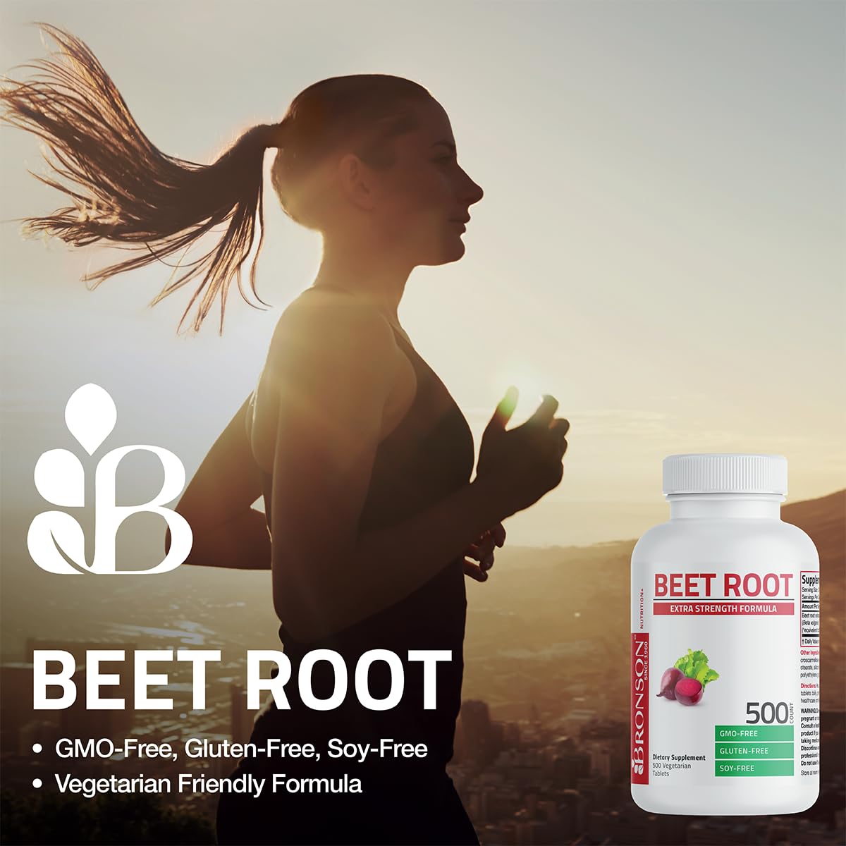 Bronson Beet Root Extra Strength, Non-GMO, 500 Vegetarian Tablets