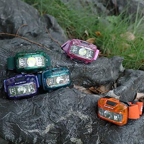 EverBrite Headlamp, 5 Pack Kids Headlamp with Red Light and Memory Function, Head Lamp for Adults and Kids with 5 Modes, Bright Headlamps for Camping, Running, Batteries Included