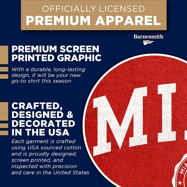 Barnesmith Short Sleeve T-Shirt, Unisex, Heritage Logo, NCAA Colleges