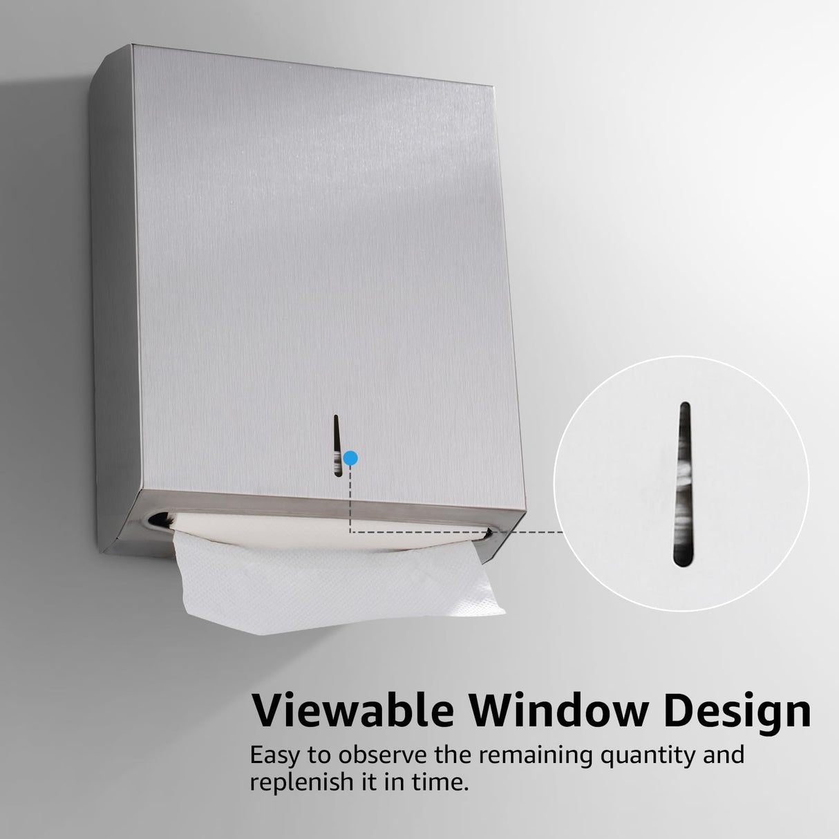 Paper Towel Dispenser Wall Mount - Multifold Trifold Paper Towel Dispensers, Large Capacity Stainless Steel Tissue Holder, Suitable for Bathrooms and Public Places