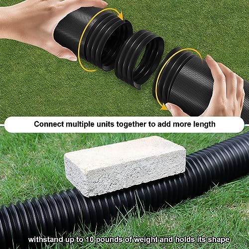 2 Pack Rain Gutter Downspout Extensions, Flexible Downspout Extender with 58"+68" Extendable Pipes for Rain Water Drainage, Durable Down Spout Drain Extension with Connector (Black)