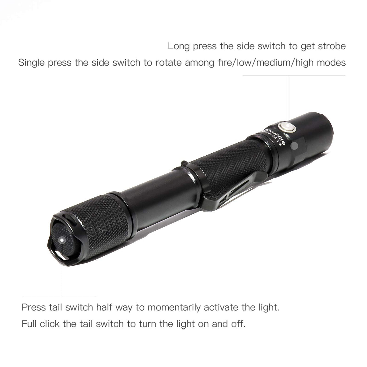ThruNite Archer 2A V3 LED Flashlight, High Lumens AA Flashlight, IPX8 Waterproof Dual Switch Bright Flashlight for Hiking Emergency Power Outage - Cool White