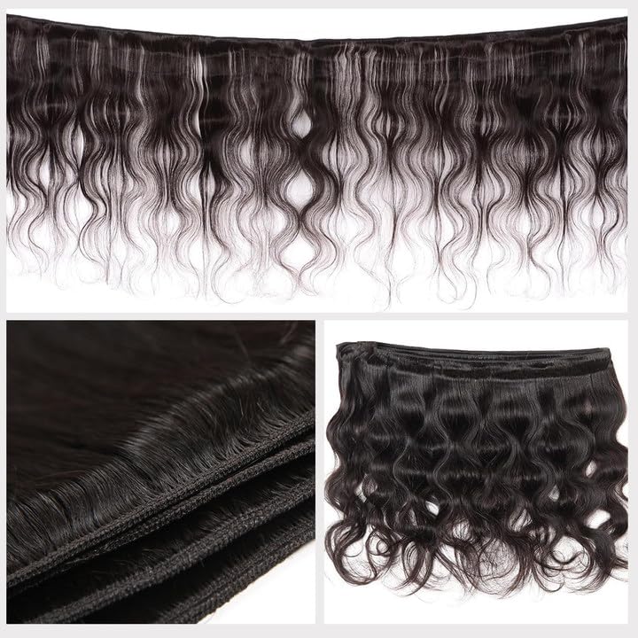 12A Human Hair Bundles 22 24 26 Inch Body Wave Bundles Human Hair 100% Unprocessed Brazilian Virgin Hair Quick Weave Extensions Natural Black
