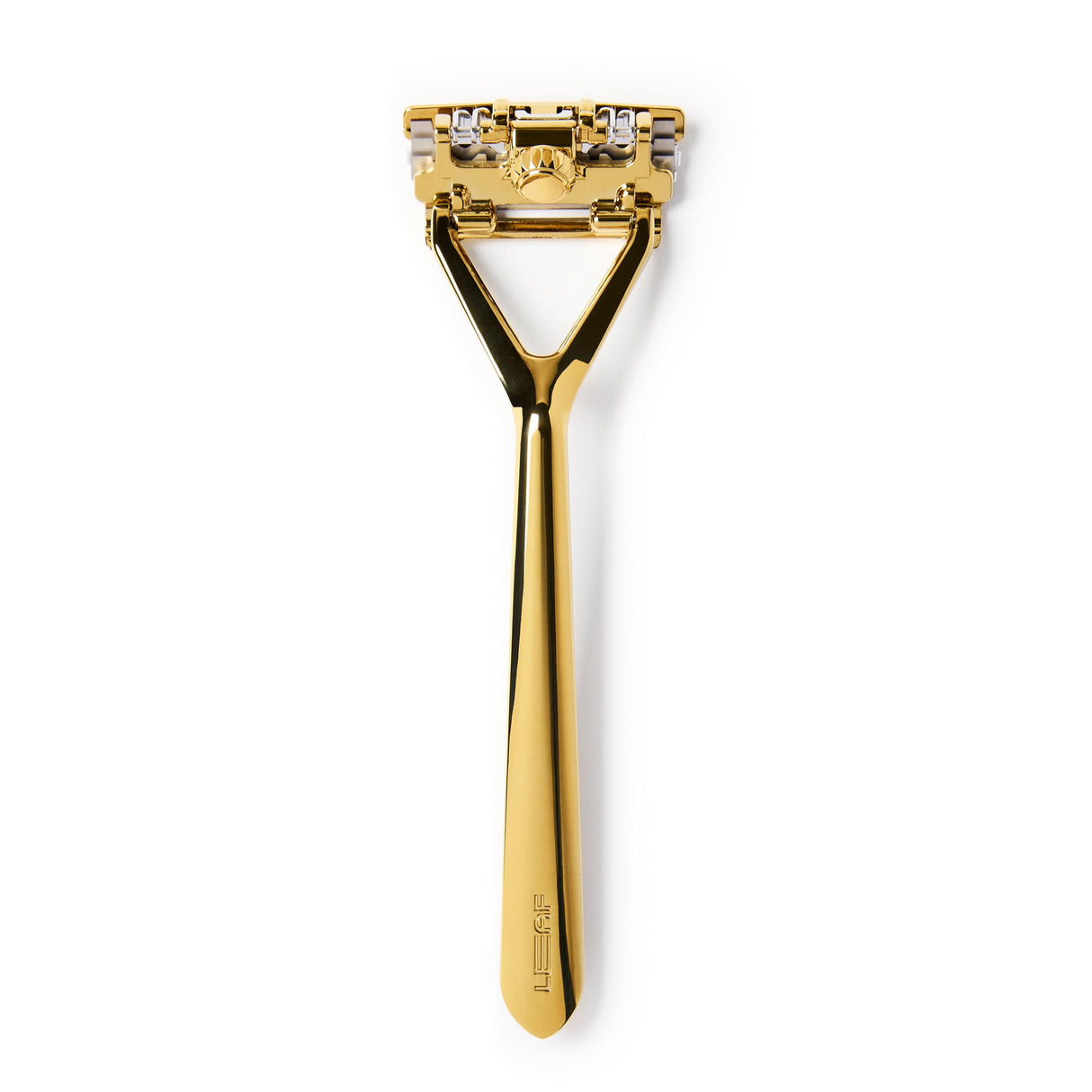 Leaf Shave | Leaf Razor, Gold - All-Metal, Eco-Friendly Shaver for Women & Men; Includes 10 Stainless Steel Single-Edge Blades; Recommended for Head Shaving and Leg Shaving