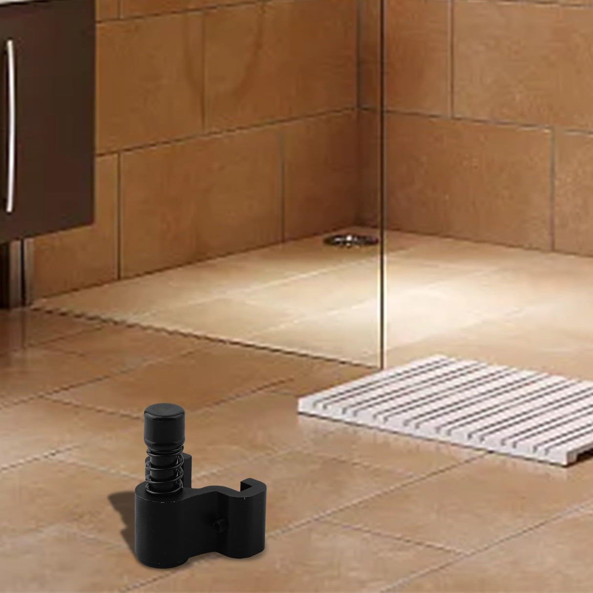 Oniissy Aluminum Barn Door Stopper Adjustable Sliding Hardware Accessories Easy Install, Prevent Wheels From Sliding Out, Black