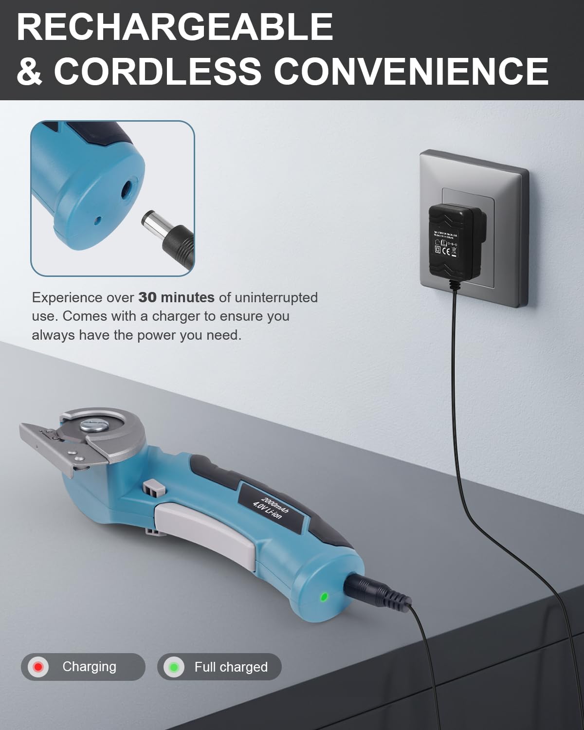 Cardboard Cutter Cordless Electric Scissors - Stocking Stuffers for Men Gifts Christmas 4V Electric Box Cutter for Cardboard Recycling, Heavy Duty Carpet Cutting Tool for Plastic, Thin Box, Leather