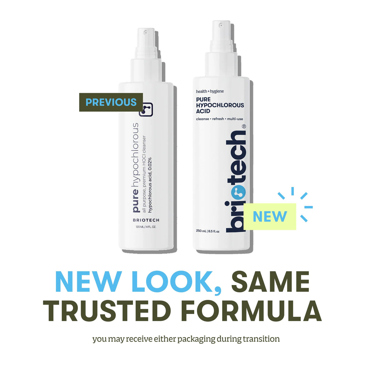 BRIOTECH Pure Hypochlorous Acid Spray and Cleanser, Original Premium HOCl Topical Solution, Multi-Purpose Cleaner, Family Approved & Pet Friendly, 8.5 fl oz