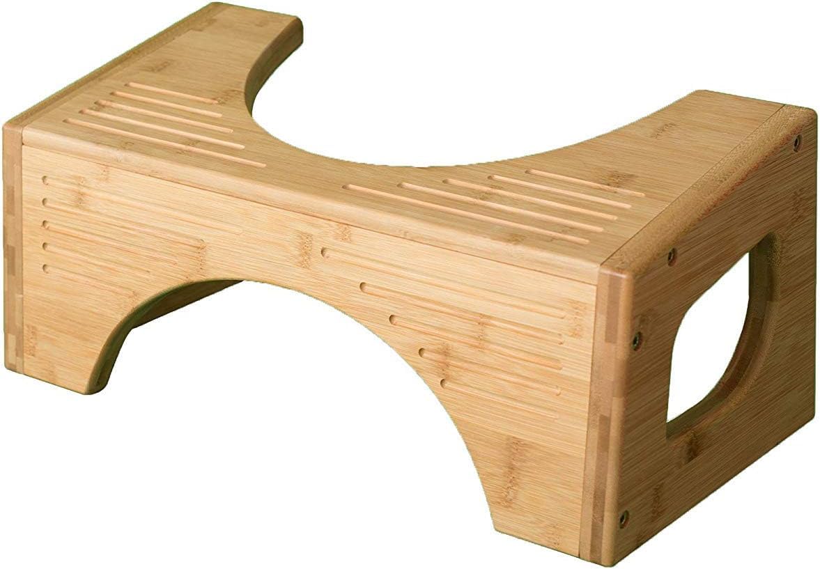 Squatty Potty The Original Toilet Stool - Bamboo Flip, 7" and 9" Adjustable Heights, Brown - Improve Bathroom Posture and Comfort