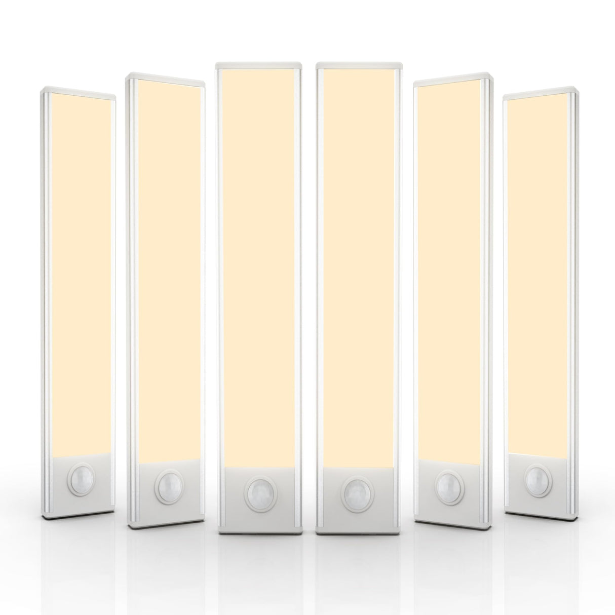 6 Pack Under Cabinet Lights Wireless, 32 LED Motion Sensor Light Indoor Rechargeable Magnetic Closet Lights Battery Operated, Under Counter Lights for Kitchen, Wardrobe, Stairs, Warm Light