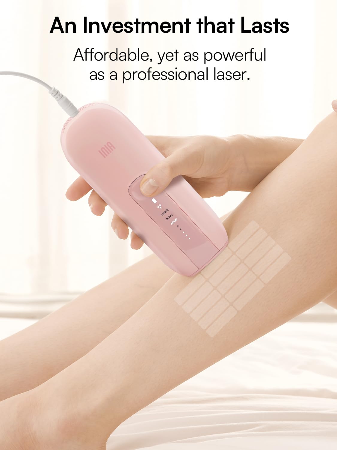 Laser Hair Removal Device for Women and Men, INIA Fond Hair Remover with Long-Lasting in Hair Reduction for Body&Face, Safe at-home Results for Armpits, Bikini and Legs