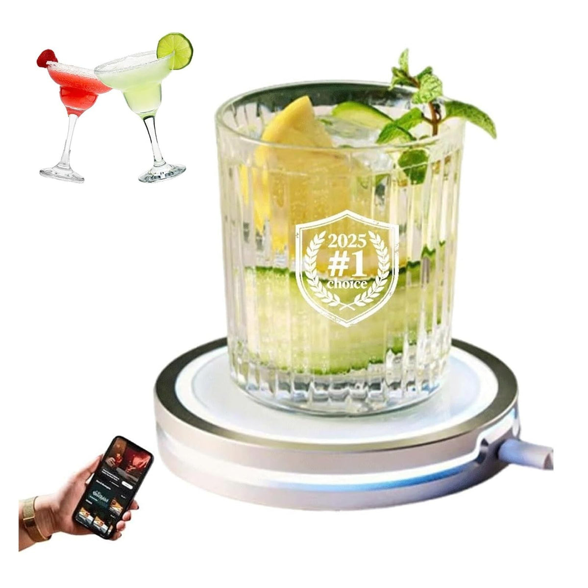 2026 New Smart Coaster 2.0, Portable APP-Features, Easy to Clean & Car ...