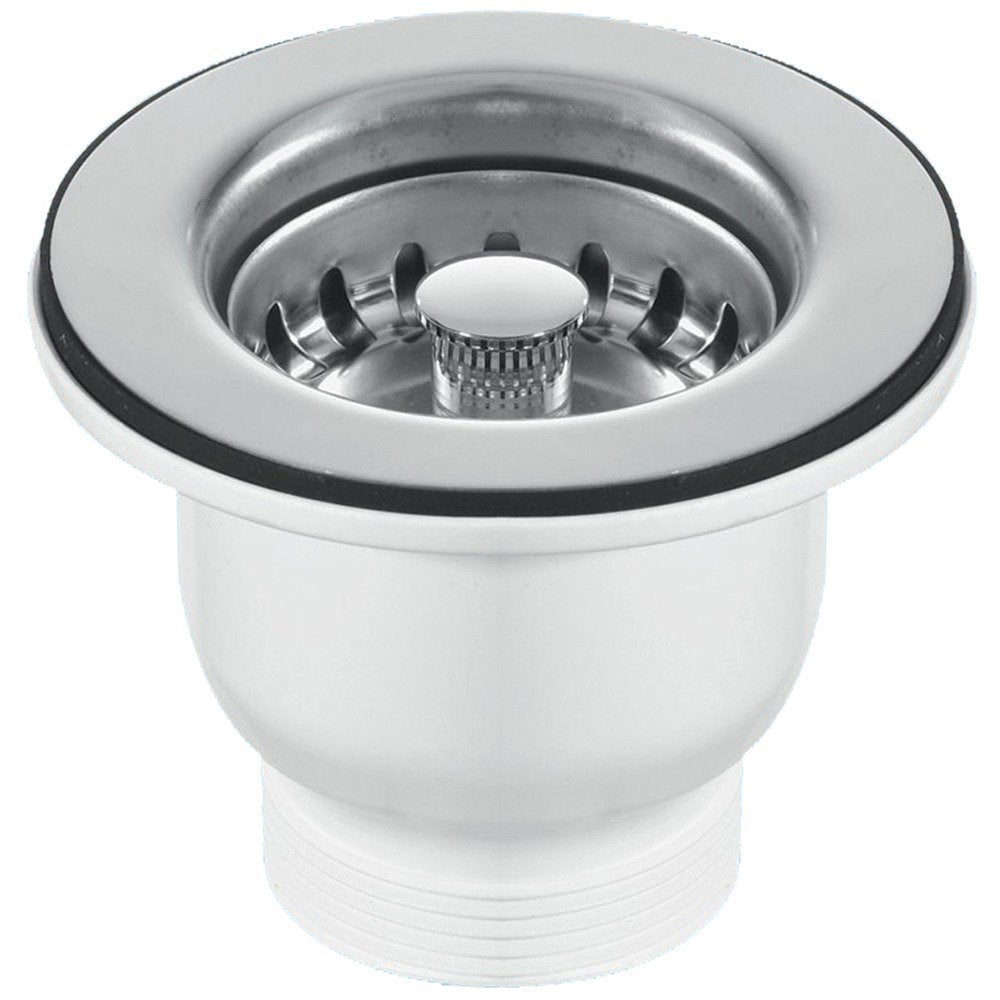 Taps2Traps™ 85mm Chrome Belfast Sink Basket Strainer Waste - Fits 60mm Hole
