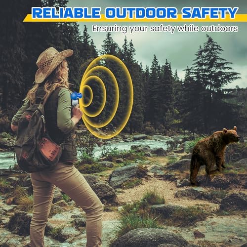 1.4oz Bear Horn Self Defense, Loud Air Horn for Wild Animals, 120dB Heard up to 1/2 Mile Away, Ideal for Hiking