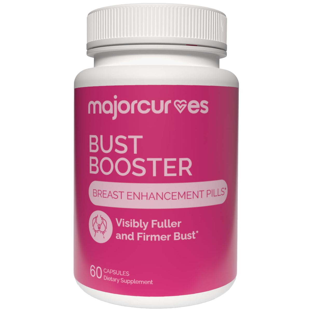 Major Curves Bust Booster Breast Enhancement Pills – Natural Supplement for Breast Growth, Firmness, Fuller Shape, Curvier Bust, Rounder Cleavage, Volume Boost – Made in USA