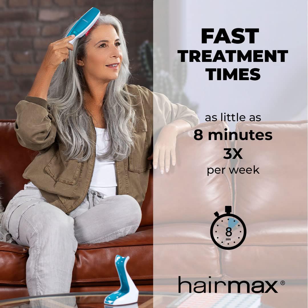 Hairmax Ultima 12 Classic LaserComb- (FDA Cleared) Laser Hair Regrowth Treatment Device for Men & Women - Reverses Thinning Hair Loss - Red Light Therapy to Stimulate Hair Growth - Cordless Design