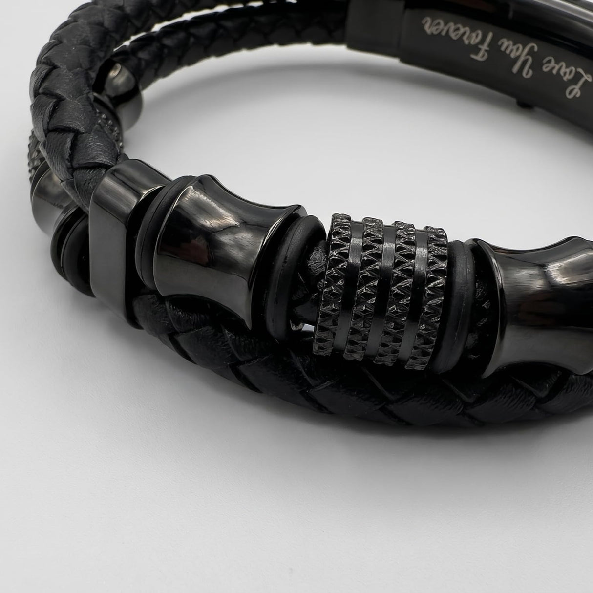 Quijuzo To My Dad Braided Leather Bracelet, Meaningful Gift for Dad from Daughter Son, Mens Double Layer Genuine Leather Wristband Fathers Day, Unique Gifts for Men with Luxury Gift Box & Sentimental Message Card, Ready to Gift