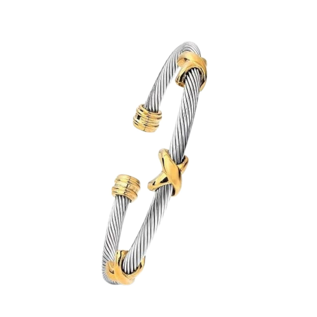 EGO VINA Multi Twisted Cable Wire Cross Bracelet For Women Men Classic Stainless Steel Fashion Stackable OPen Bangle Open Cuff Bangles Vintage Jewelry
