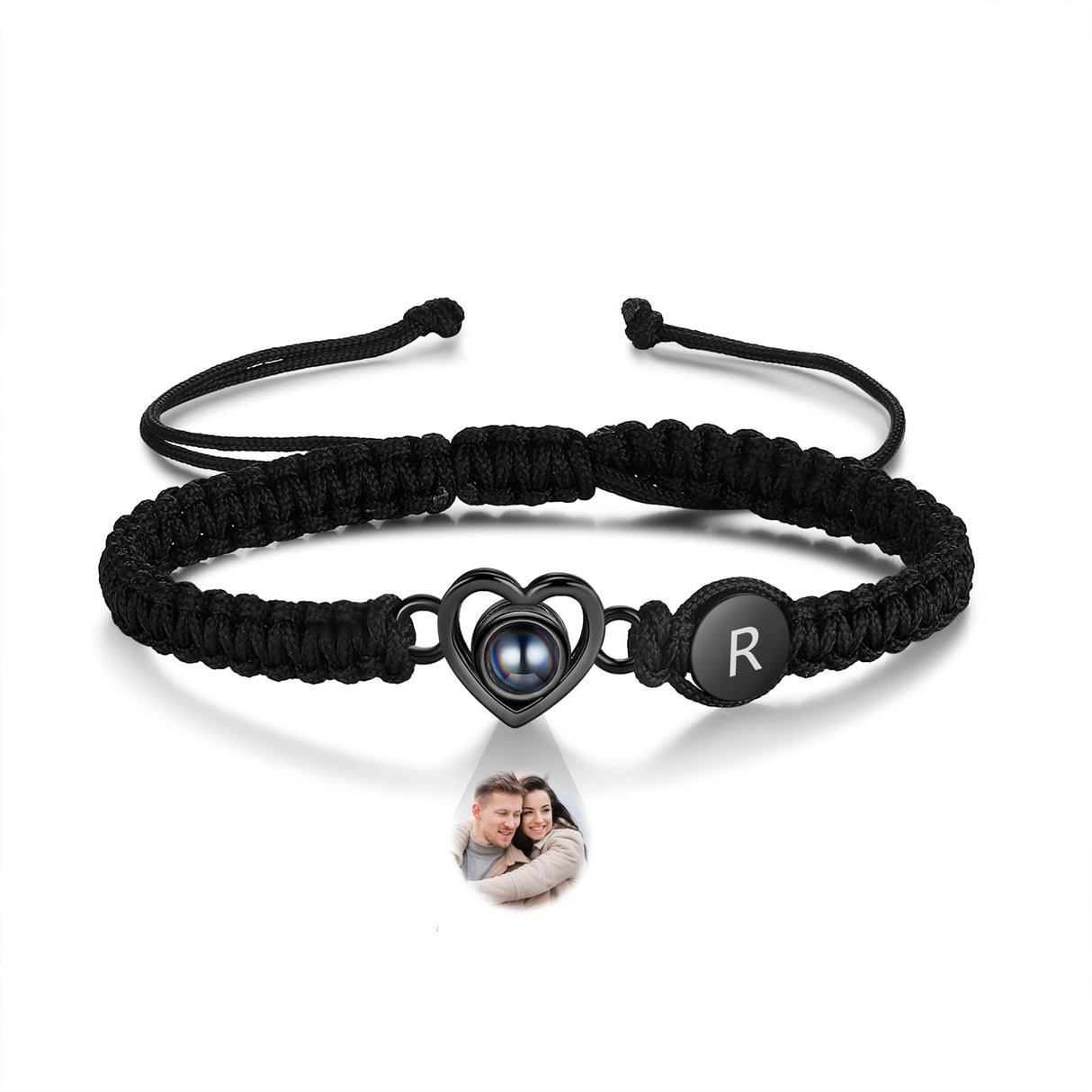 Aiemghsde Custom Bracelets with Picture inside, Personalized Gifts for Men Women, Picture Bracelet Personalized Photo ProjectionBracelet Memorial Gifts for Loved One (Black), adjustable
