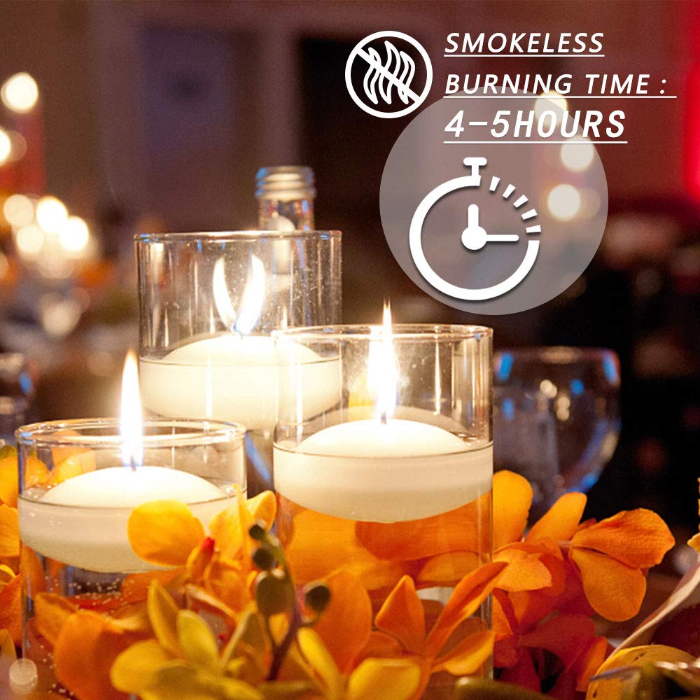 48 Pack Floating Candles for Centerpieces, 1.75 Inch Small Floating Candles for Holiday, Weddings, Parties, Special Occasions and Christmas Home Decorations