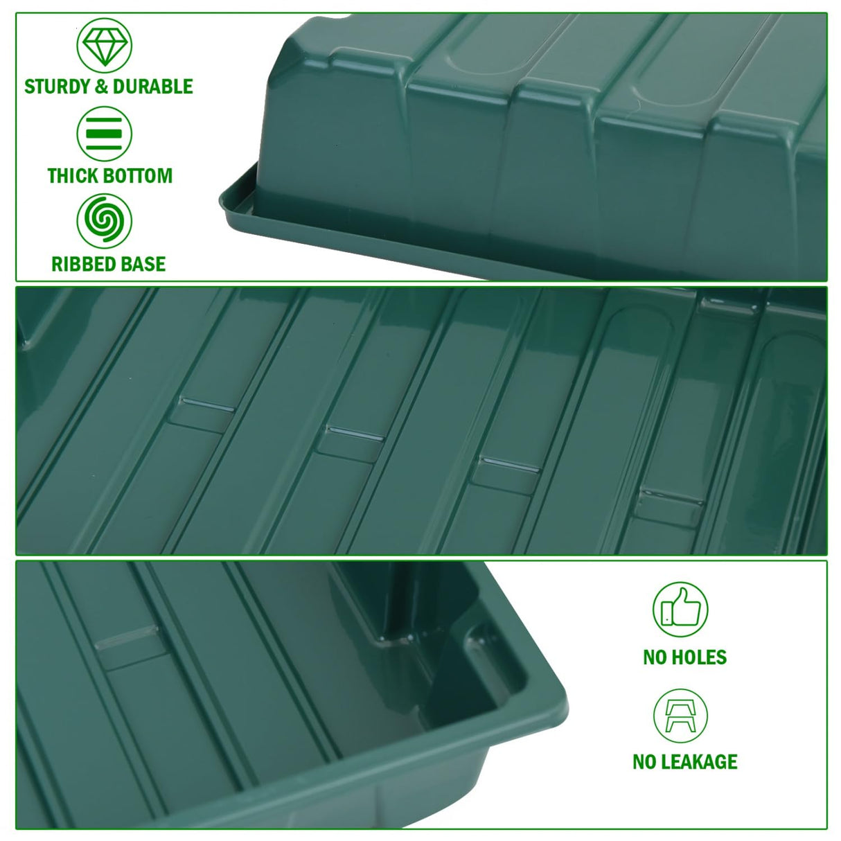 YoleShy 5 Packs Seed Starter Tray with Dome Reusable Plastic Plant Growing Trays with Humidity Domes Lids Thickened Sturdy for Seed Starting Germination Growing Seedling Propagation,14.5"x9"