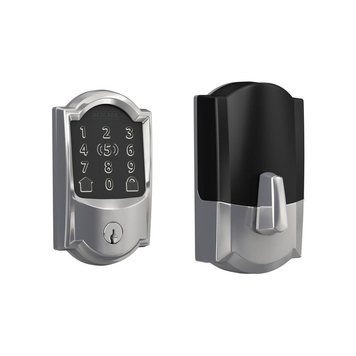 Schlage Encode Plus Smart Wi-Fi Lock for Front Door, Keyless Entry Deadbolt, Unlock with Apple Watch, Built-in WiFi and App Control, Easy Install, Alexa & Apple HomeKit Compatible, Bright Chrome