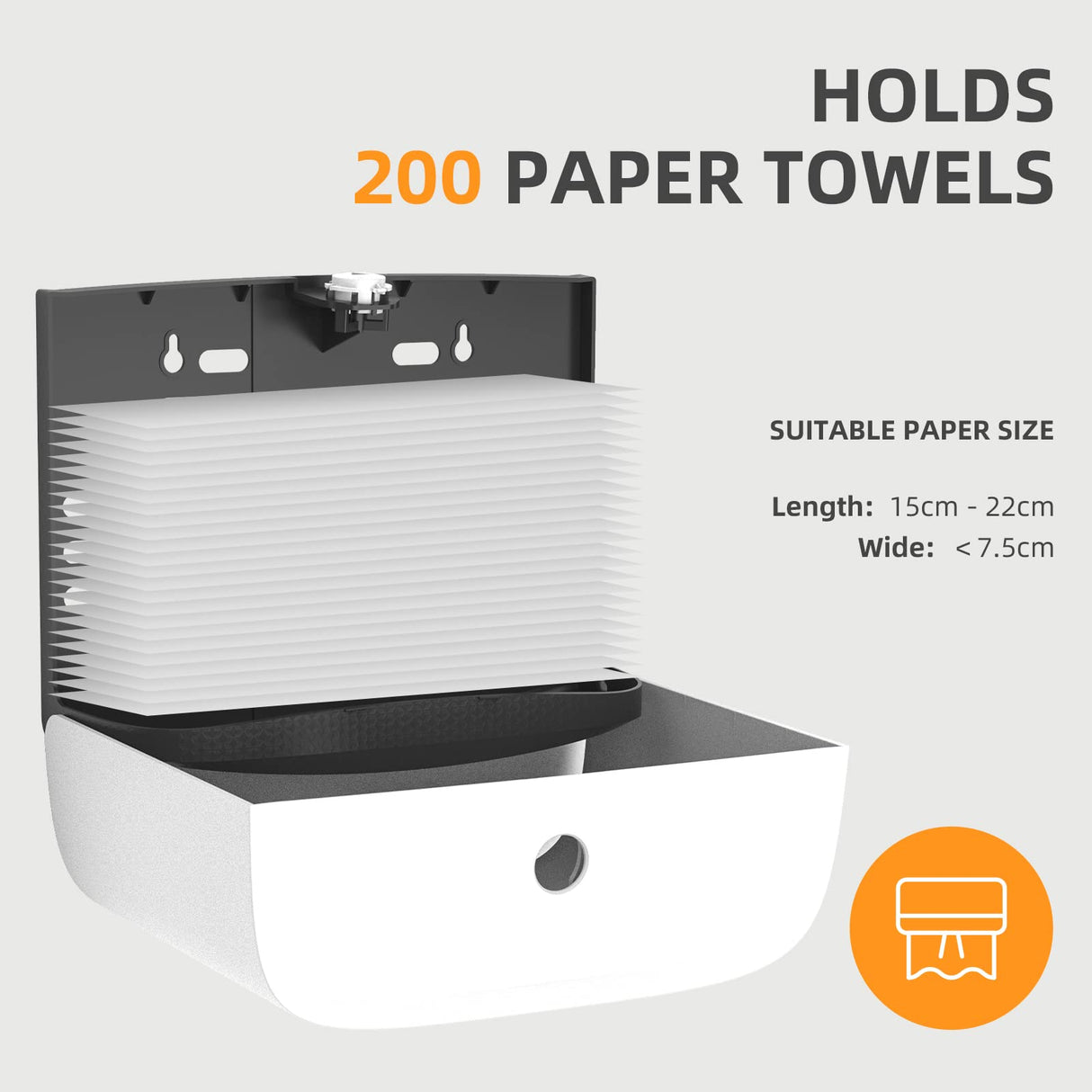 Bertreno Commercial Paper Towel Dispenser Wall Mount Paper Towel Holder Large Capacity C Fold Hand Towel Dispenser Bathroom Tissue Dispenser (White)