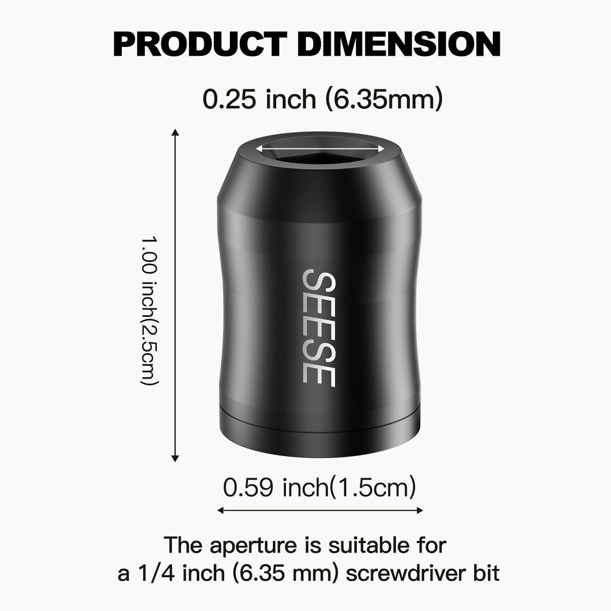 SEESE Strong Magnetic Screw Ring: 1/4 Inch/ 6.35 mm Universal Magnetic Screw Holder - Removable Magnetic Screwdriver Drill Bit Holder for Hex Screwdriver and Power Bits(2 Pcs)