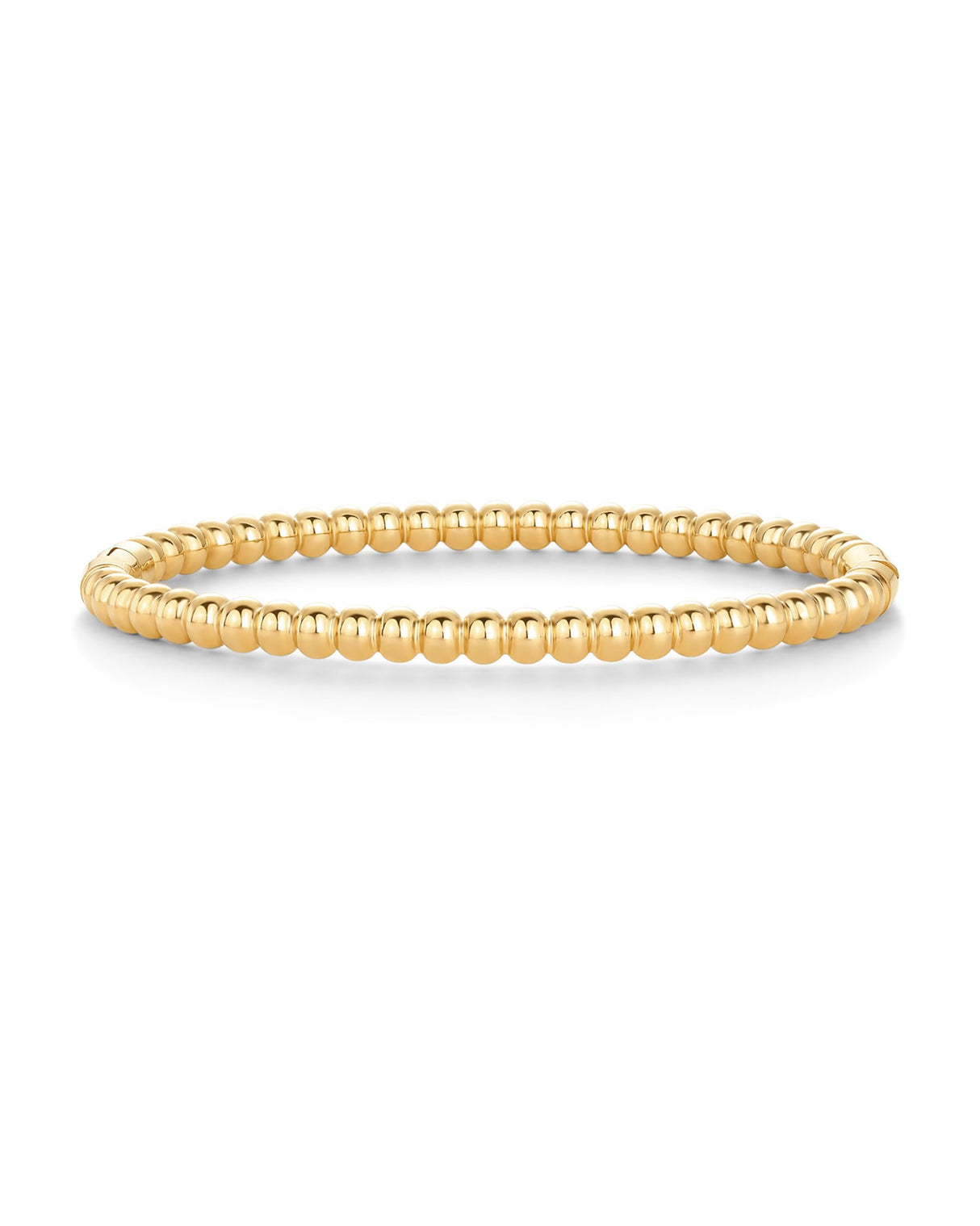 PAVOI 14K Yellow Gold Plated Ball Bangle Bracelets for Women | Waterproof Stainless Steel Beaded Hinged Bracelet | 7"