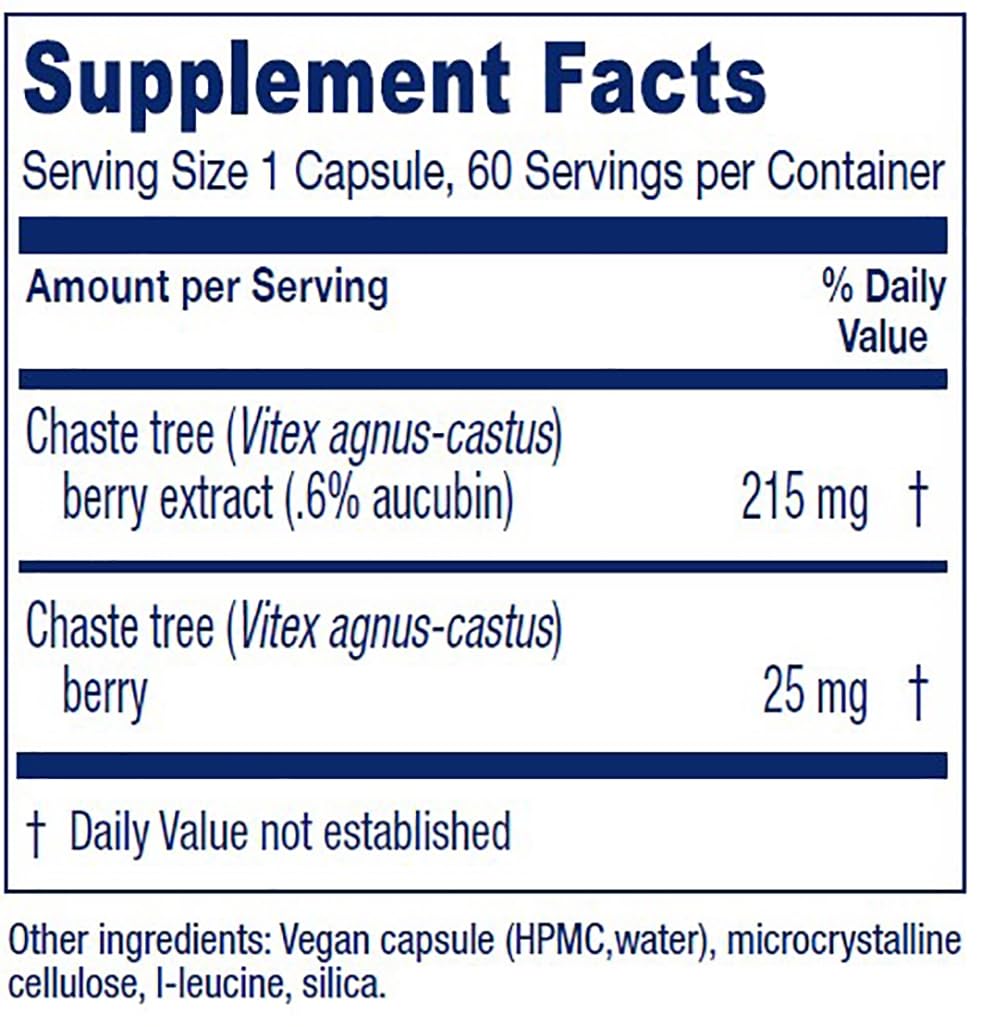 Vitanica, Chaste Tree Berry, Vitex Extract Plus, Vegan, 60 Capsules