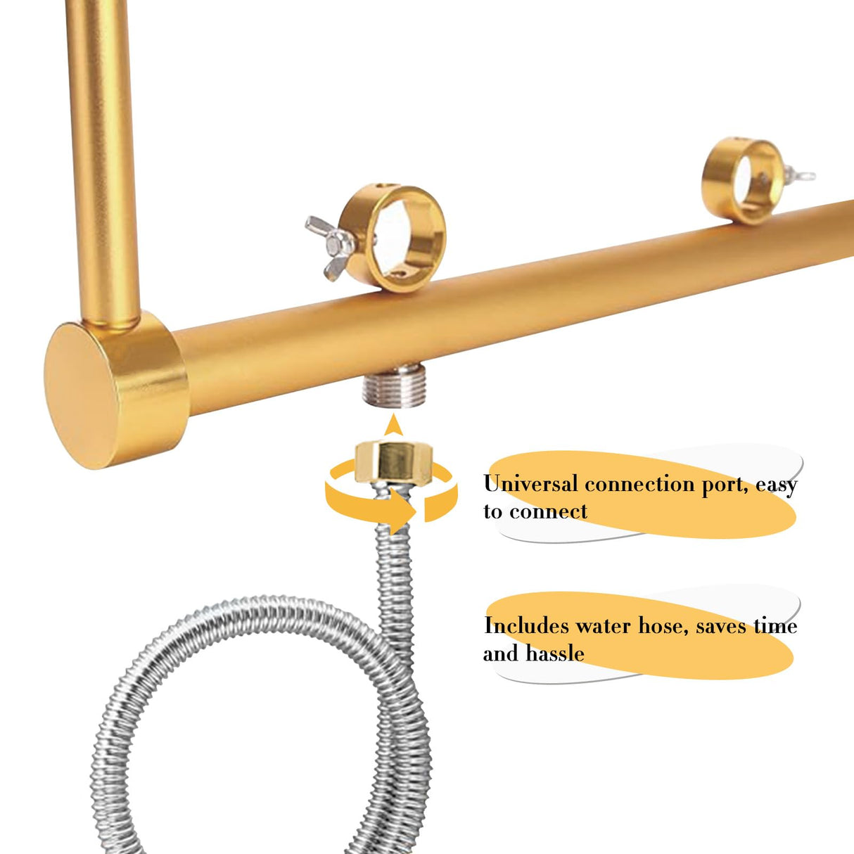 YTQHERQR Water Circulation Hair Head Spa Equipment with Pillow, Water Circulation Frame Rack with 39.37" 304 Stainless Steel Water Hose, Shampoo Bed Accessories, for Hair Salon Massage Shower
