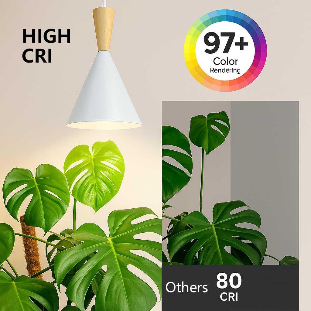 VALIKIY Hanging Grow Lights for Indoor Plants, Full Spectrum, with Timer and 15FT Power Cord, 20W Pendant Plant Lights for Indoor Growing, Large Tall Plant, Garden, Flowers, Greenhouse(White)