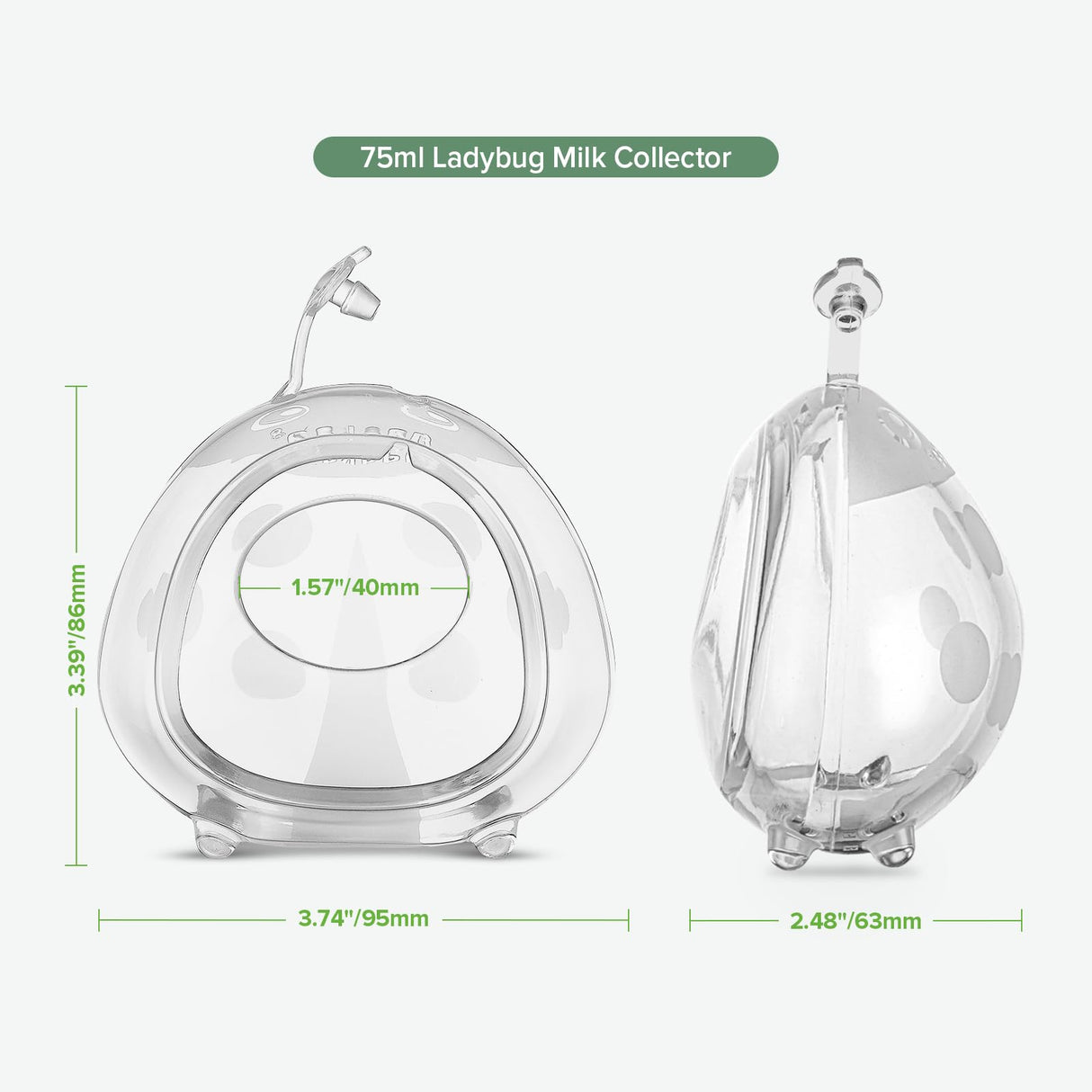 Haakaa Ladybug Milk Collector - Wearable Breast Shields Soft Nursing Cups Breast Milk Saver, Portable, Letdown Catcher Breastfeeding Essentials, 2.5oz/75ml, 1pc