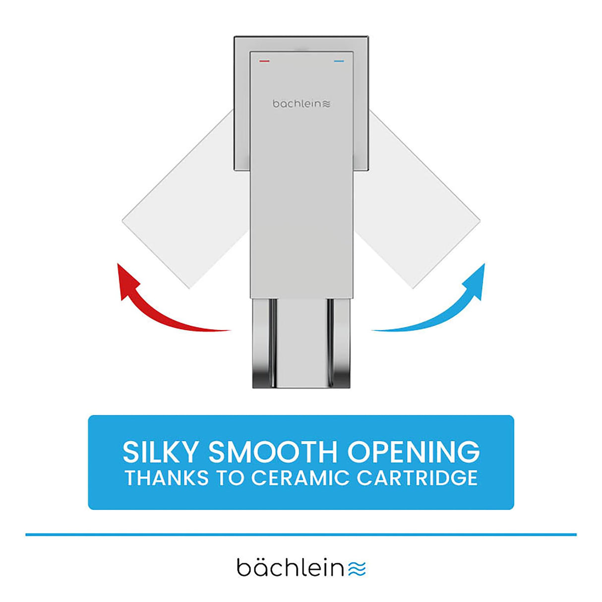 Bächlein Water Tap for The Bathroom in Stream Design, Single-Lever Mixer with Durable Ceramic Cartridge and Installation Set, Bathroom Faucet Chrome