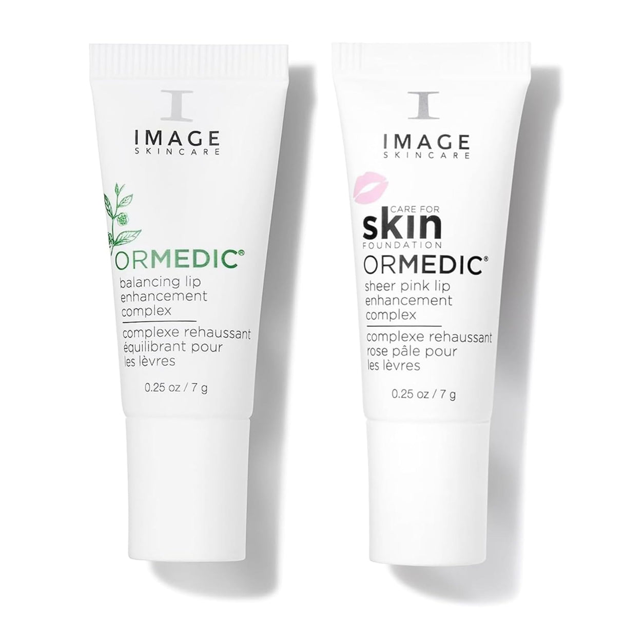 IMAGE Skincare, Ormedic pH Balancing Lip Enhancement Complex, with Avocado Oil & Vitamin E for Deep Hydration, Clear & Seer Pink, Set of 2