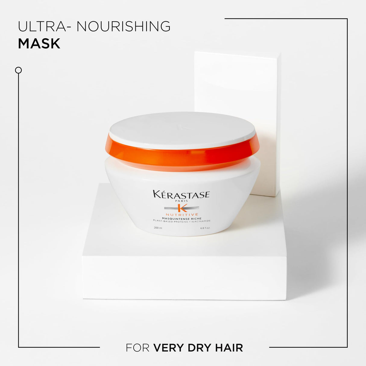 KÉRASTASE Nutritive Masquintense Riche Hair Mask, Deeply Nourishes & Conditions with Plant-Based Proteins & Niacinamide for Medium to Thick Dry Hair, 6.8 Fl Oz