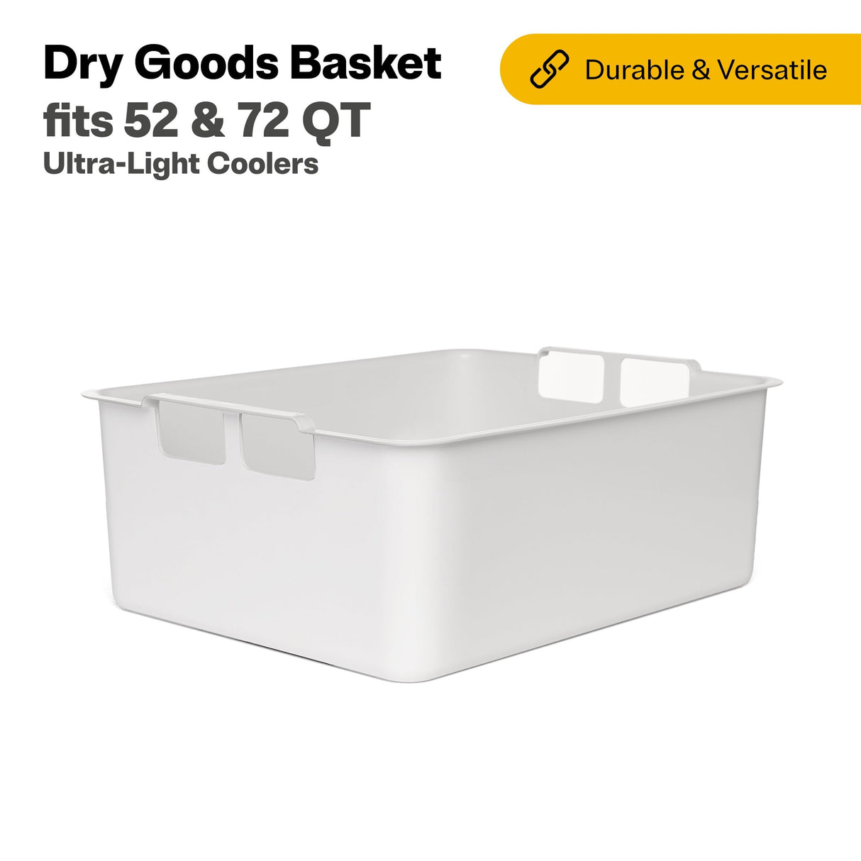 RTIC 52 & 72 QT Ultra-Light Cooler Dry Goods Basket Tray Insert Accessories Perfect for Organization, White