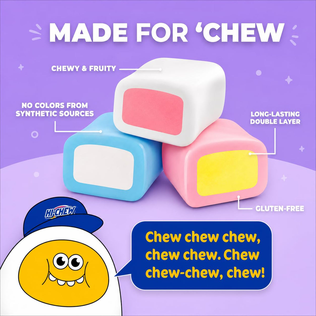 HI-CHEW Variety Mix, Pack of 6 Bags - 17 Flavor Assort Sweet and Sour Chewy Candy, Unique Fun Soft - Immensely Juicy Fruity Candy Flavors - Individually Wrapped Halloween Candy