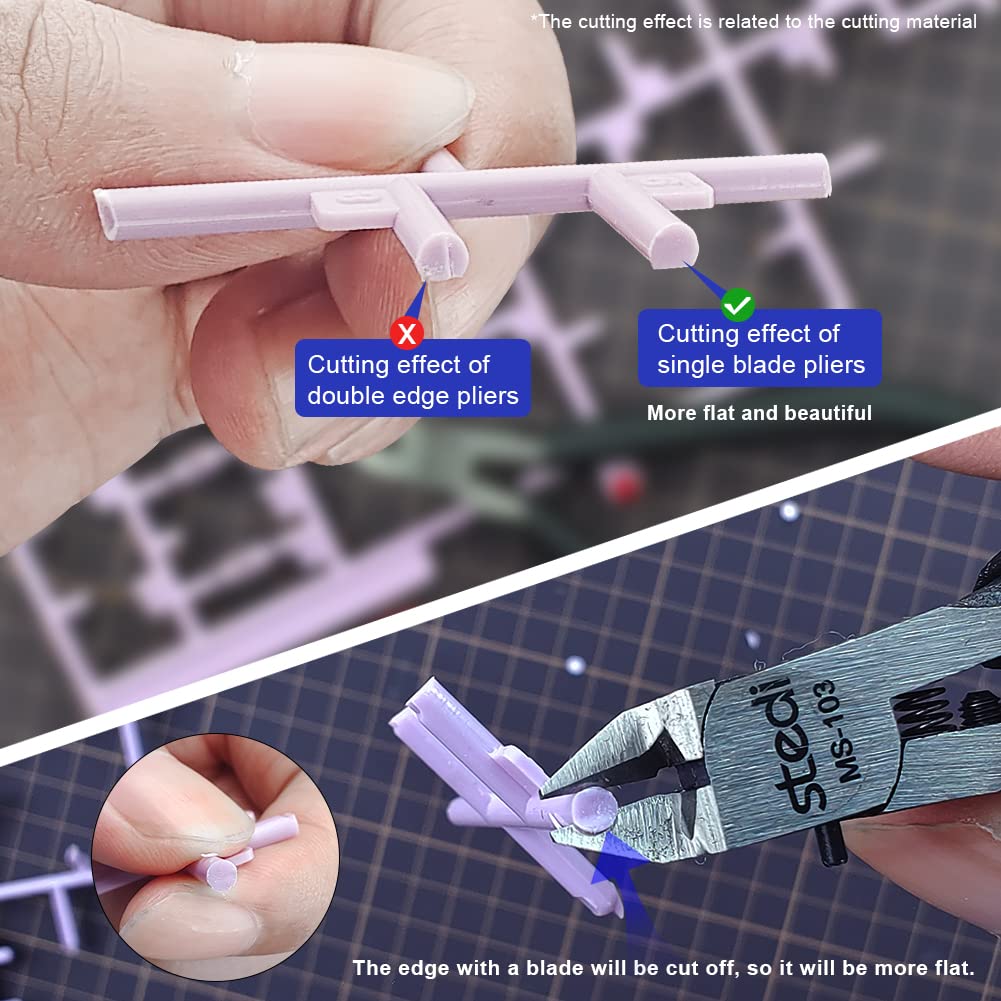 stedi 5-inch Model Nippers, with Ultra-thin Single-edge and Blade Case Plastic Model Tools for Gundam Repairing Plastic Model and Fixing, Black