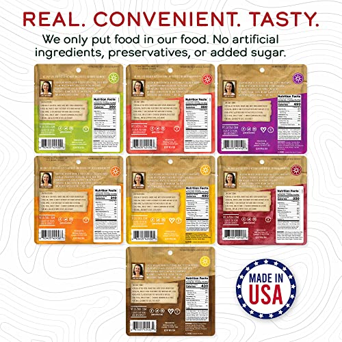 Wild Zora Paleo Freeze Dried Meals for Backpacking & Camping - Healthy Gluten Free & Grain Free Camping Meals/Backpacking Food + No Added Sugar - Includes Breakfast & Dinner Options (Variety 7-pack)