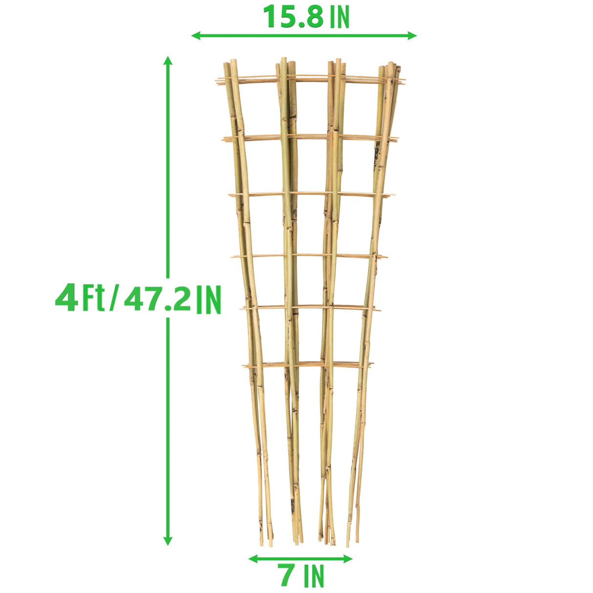 4 Feet Natural Bamboo Trellis 3 Pack, Oltara Fan-Shaped Plant Support Trellis for Outdoor and Indoor Climbing Plants, Potted Plants, Vegetables, Cucumbers, Tomatoes