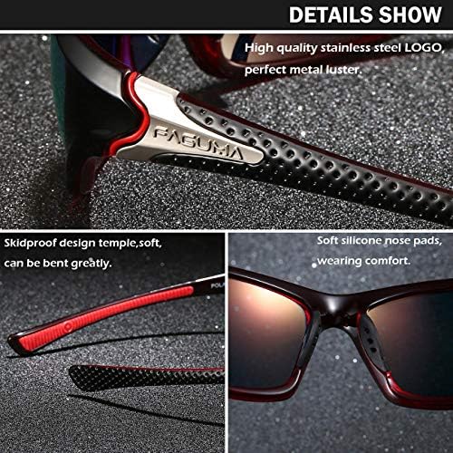 FAGUMA Sports Polarized Sunglasses For Men Cycling Driving Fishing UV400 Protection